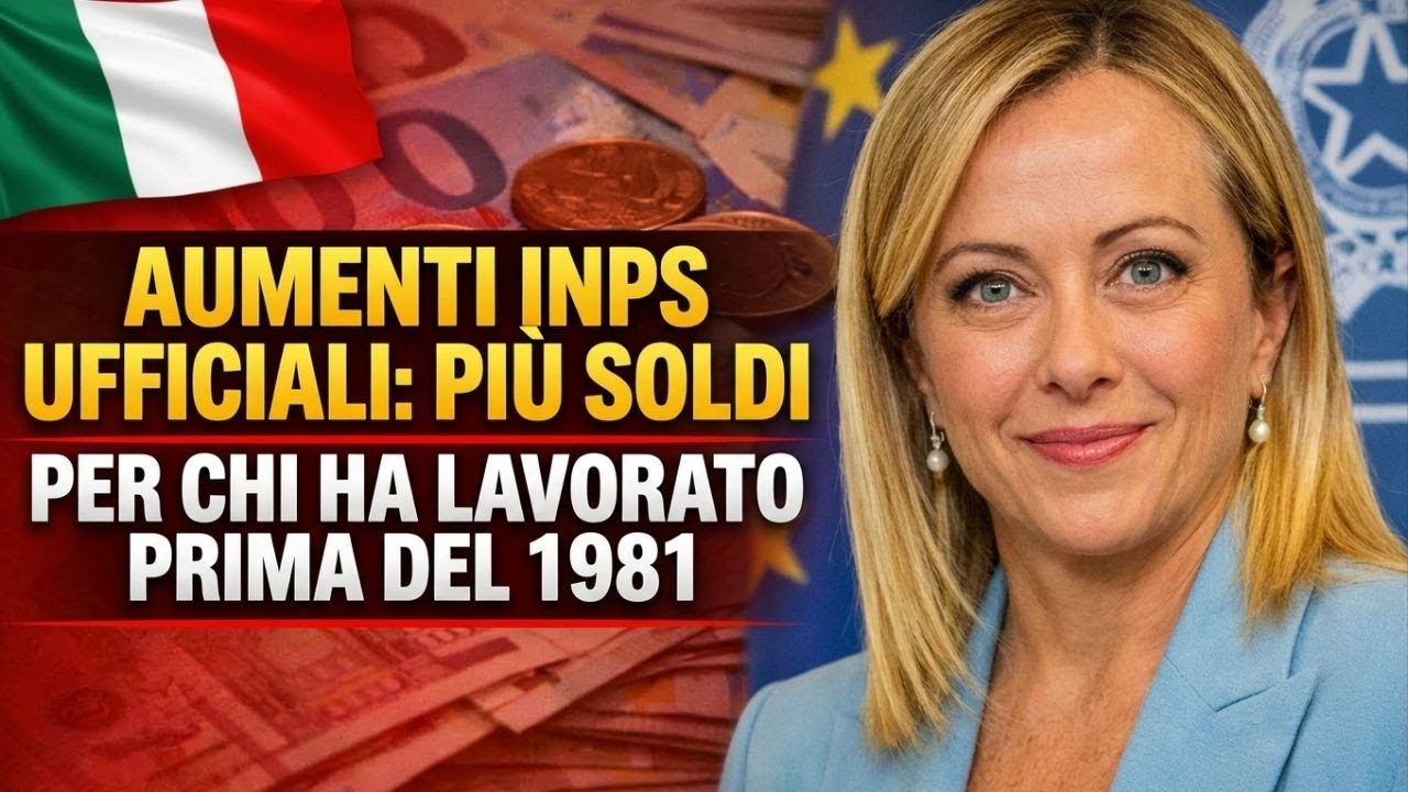 Aumenti INPS ufficiali: pi&ugrave; soldi per chi ha lavorato prima del 1981 | Annuncio Meloni