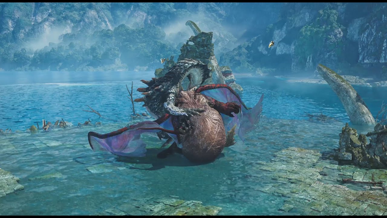 海龍的領地爭奪與捕食觀察VS波衣龍、泡狐龍、火龍  生態【魔物獵人、怪物獵人荒野】 ラギアクルスVS ウズ・トゥナ 、タマミツネ、リオレウス