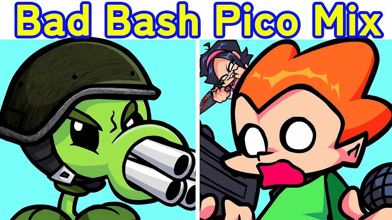 FNF Vs Plants Vs. Rappers Vs Pico Mix Playable Bad Bash (FNF MOD) (Plants Vs Zombies/ PVZ)