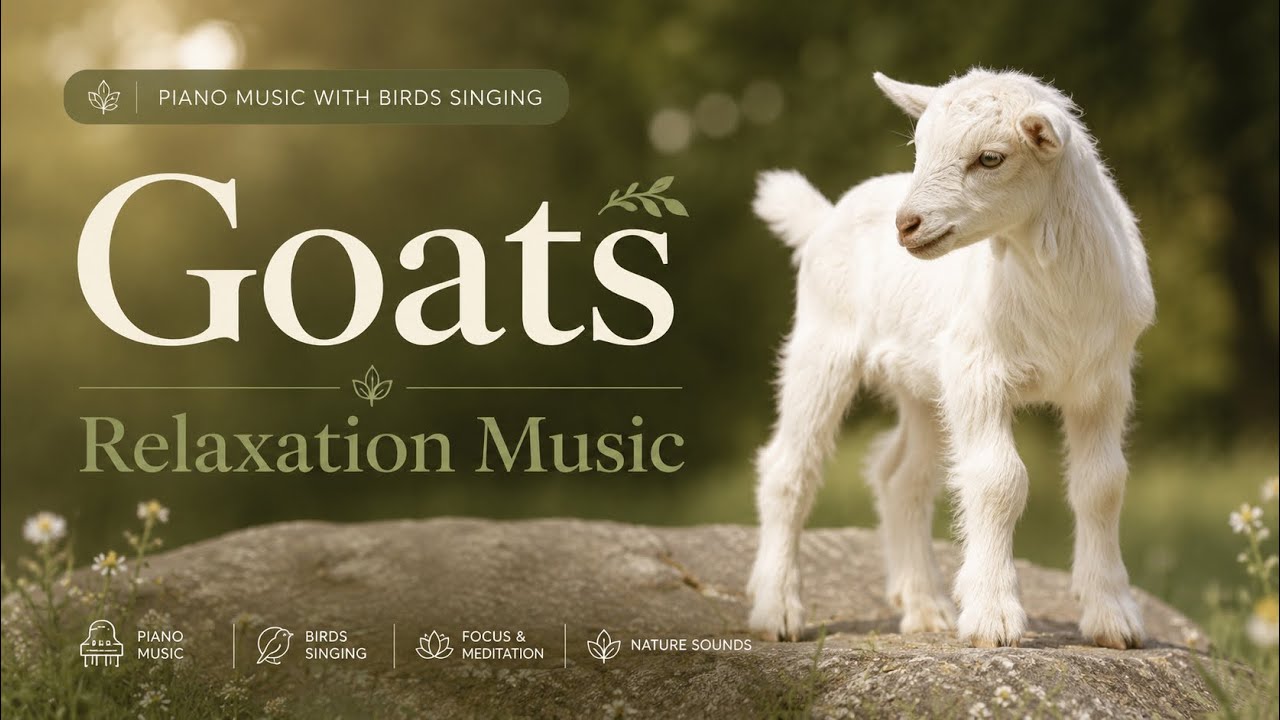 Relaxing Music with Baby Goats for Focus, Study, Meditation, Dog TV, Cat TV, Nature, Animals