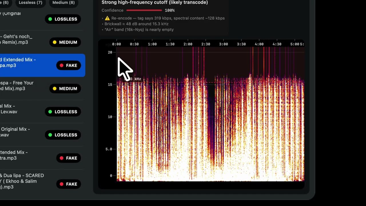 Spectro - How to Detect Fake Lossless Audio Files in Seconds (WAV, FLAC, AIFF, MP3)