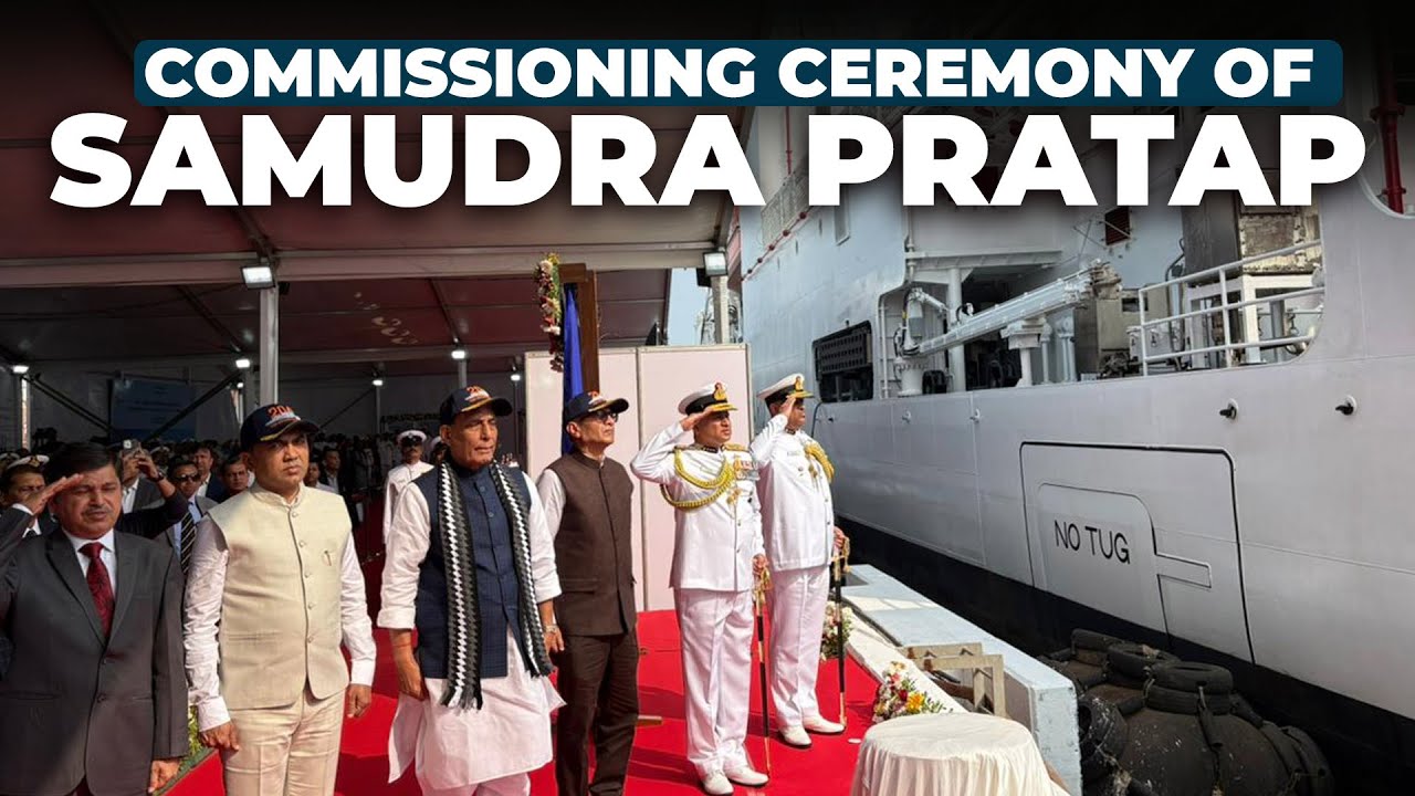 LIVE: Commissioning Ceremony of ICG’s First Indigenous Pollution Control Vessel Samudra Pratap |Goa