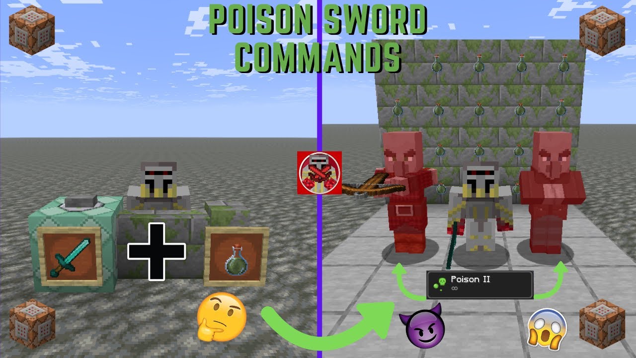 Урок по командному блоку №304: Команды отравленного меча в Minecraft (1.21.9+)