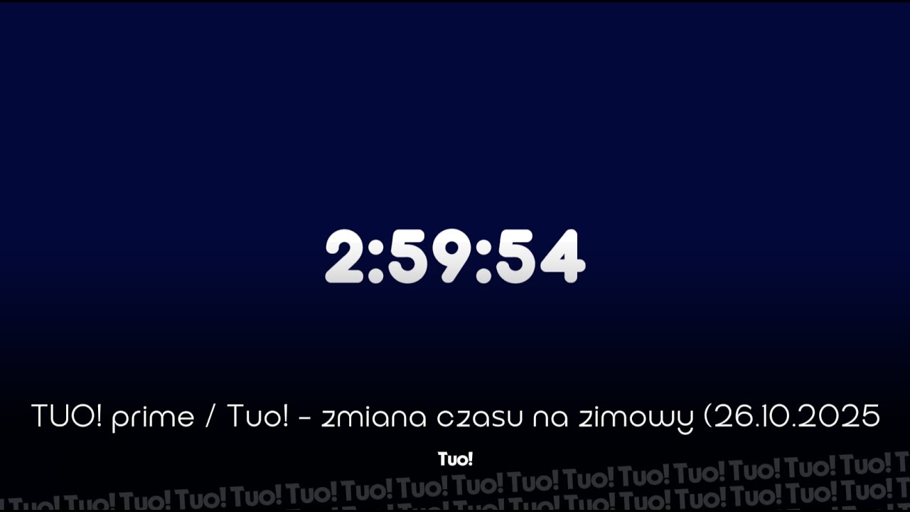 Tuo Prime / Tuo - zmiana czasu na zimowy (25.10.2025)
