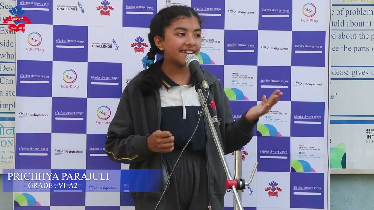 Nepali Debate Competition || PRICHHYA PARAJULI || Babylon National School