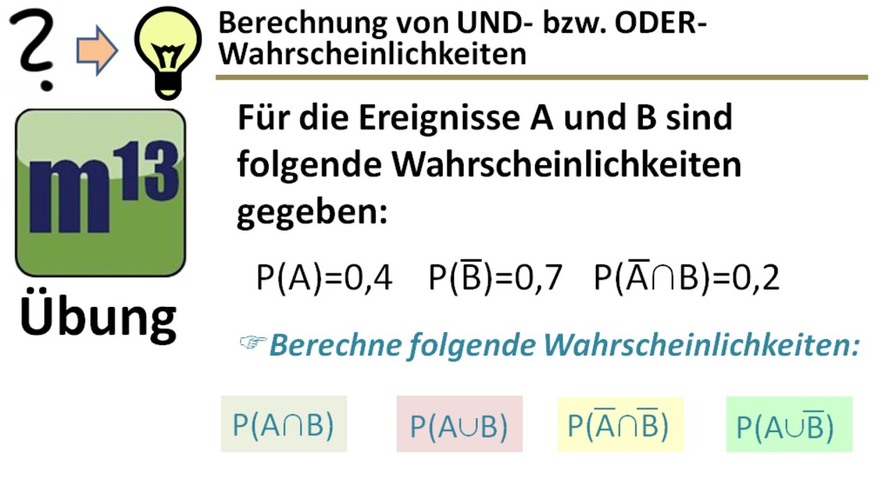 UND-bzw. ODER-Wahrscheinlichkeiten von verknüpften Ereignissen berechnen (2 Methoden)