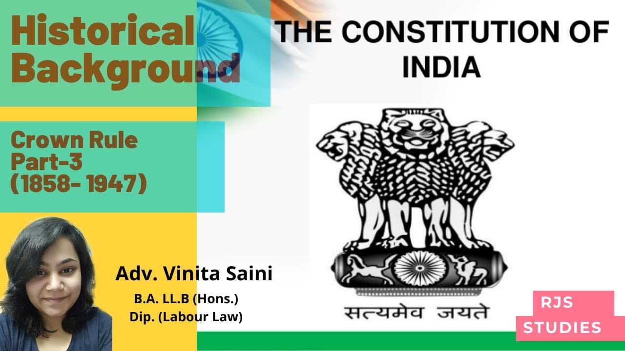 Rjs|notes making|how to prepare|Indian constitution|historical background|Crown rule|Part 3|Law|