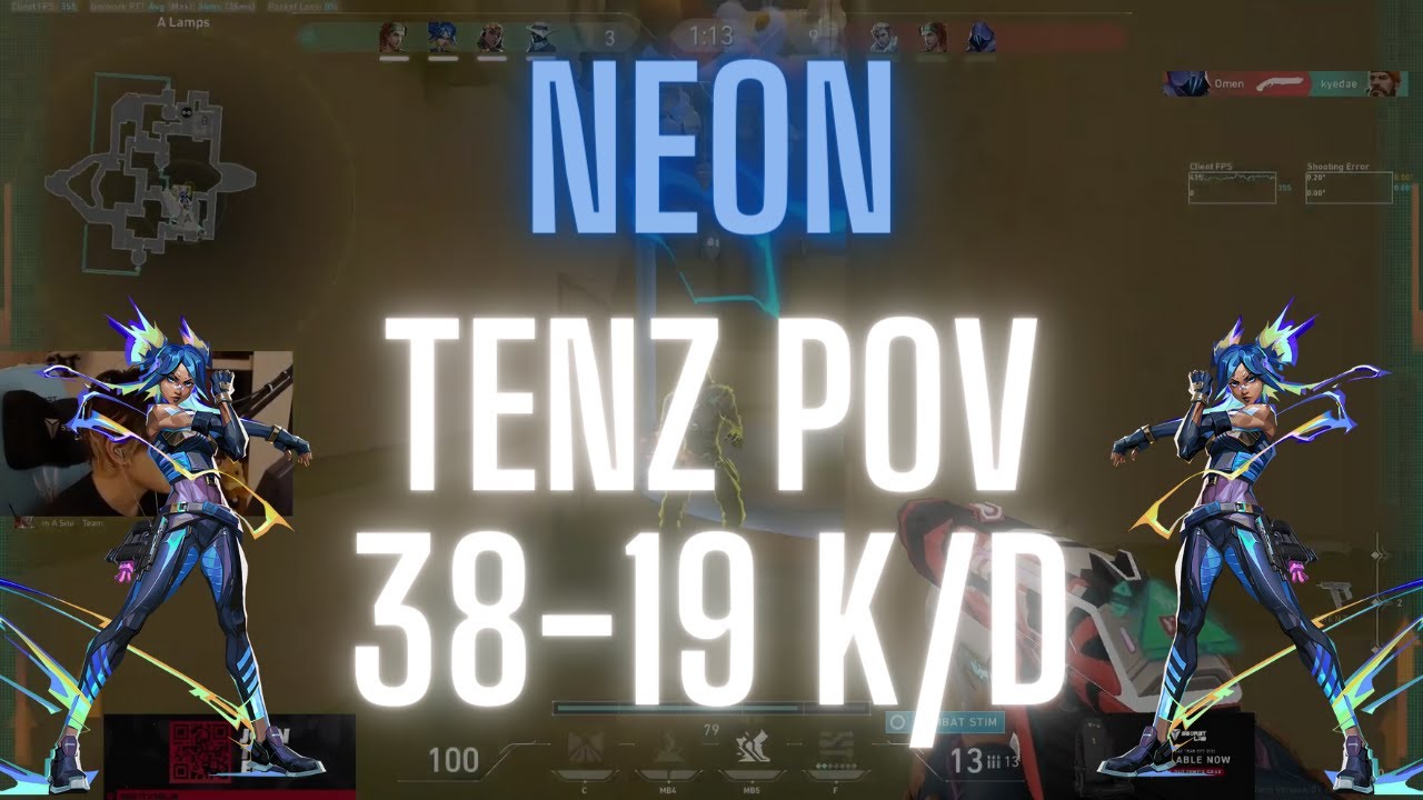 SEN TenZ POV Neon on Bind 38-19 K/D (VALORANT Pro POV)