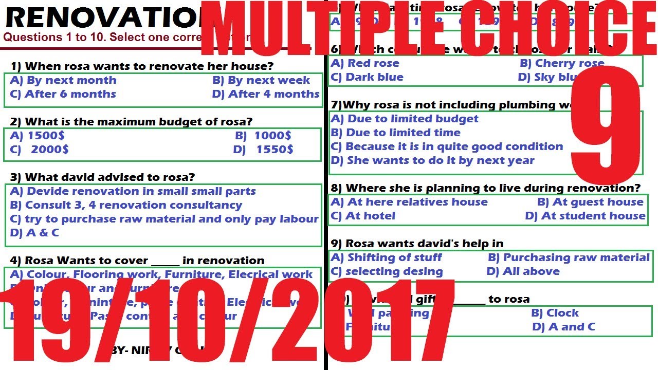 IELTS Listening practice  Multiple choice questions || 9