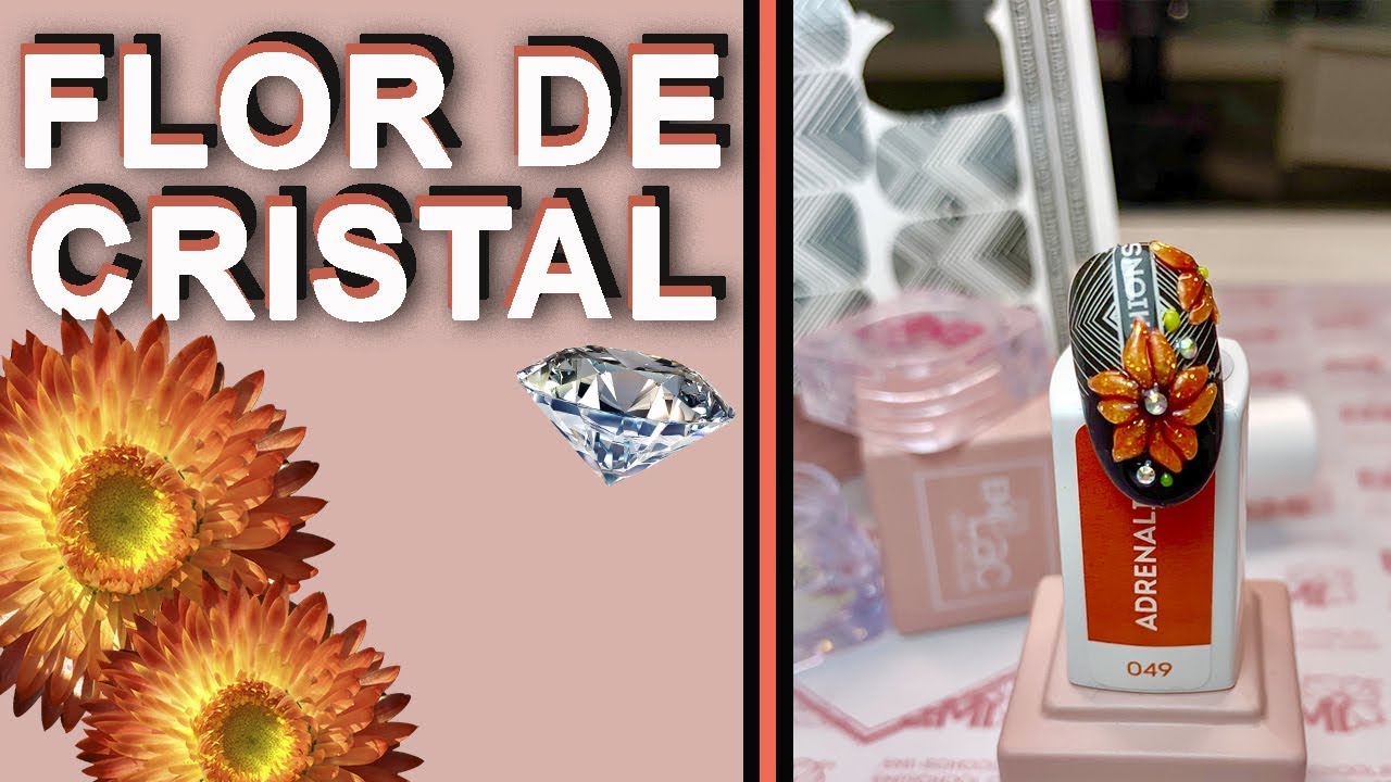 Decoraci&oacute;n Nail Art Con Flores De Cristal 