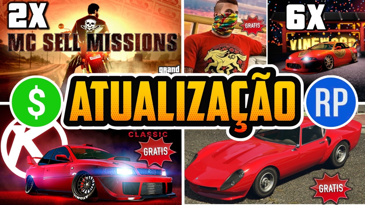 🔥 Atualização Semanal do GTA Online: 6X Dinheiro + 2X VENDAS MC, Novos Carros Grátis e Mais!