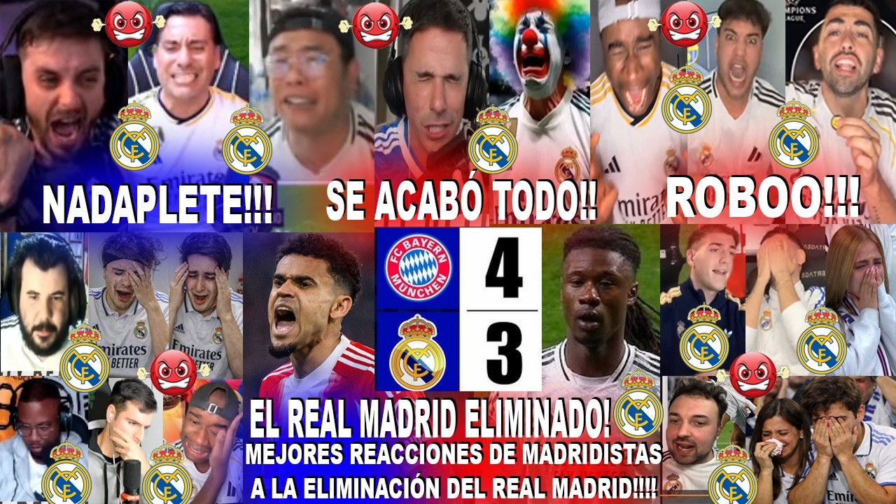 NADAPLETE! MEJORES REACCIONES DE MADRIDISTAS ELIMINADOS AL BAYERN DE MUNICH 4-3 REAL MADRID