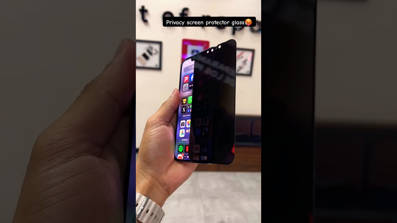 Best privacy screen protector glass for #iphone15pro  #iphone15promax  #iphone15  #iphone15plus 🫡