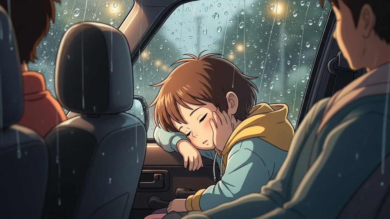 When the Child Fell Asleep  | A Silent Family Drive | Ghibli-Inspired Cozy Film
