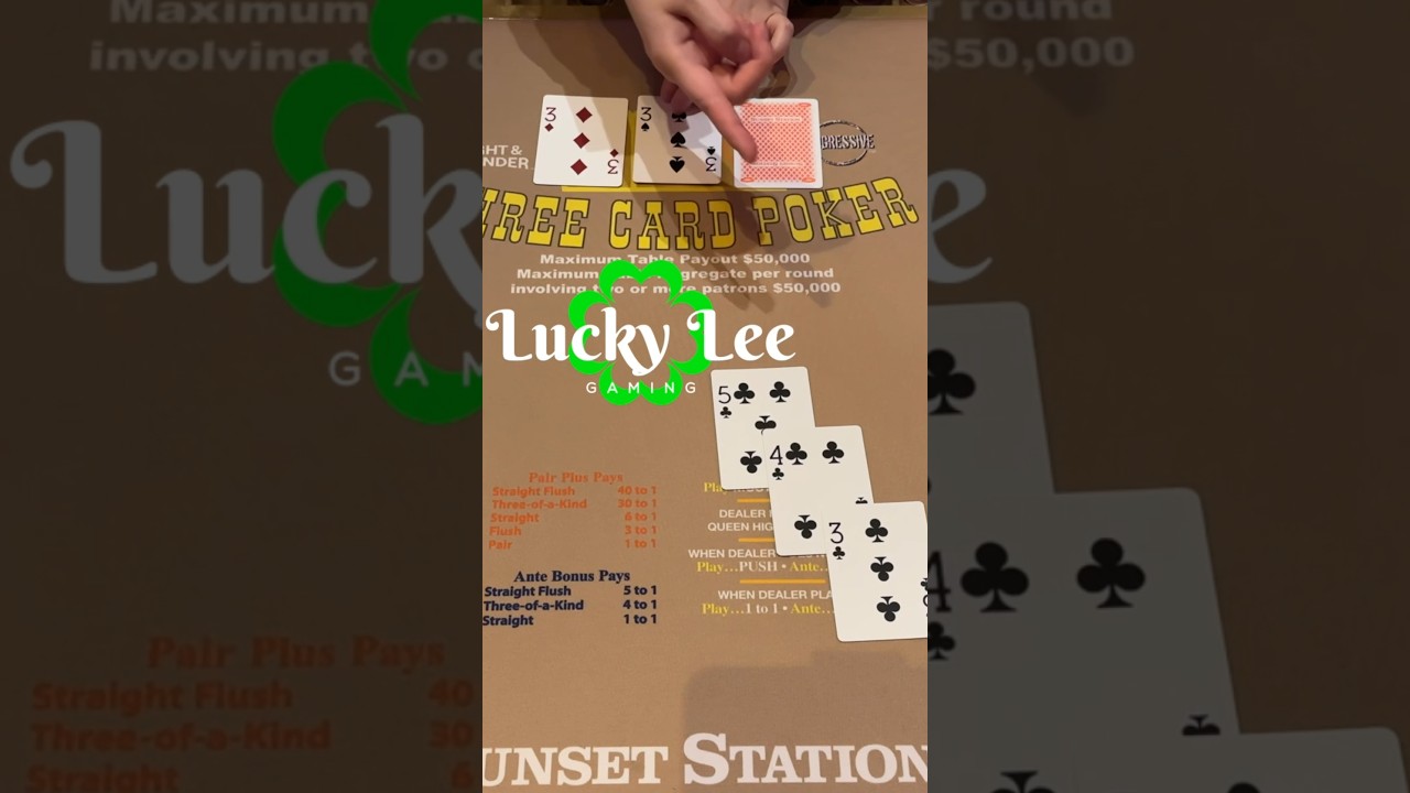 😱 STRAIGHT FLUSH on Three Card Poker! FIRST HAND too! #casino #poker #shorts #bigwin #vegas