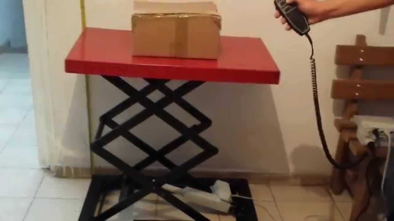 Mesa de Tijera con Actuador Lineal o Pistón Electrico