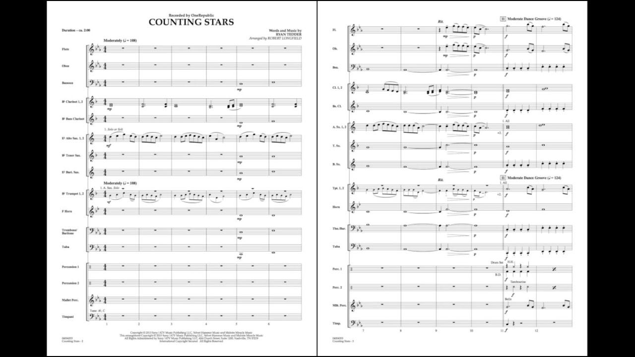 Counting Stars by Ryan Tedder/arr. Robert Longfield