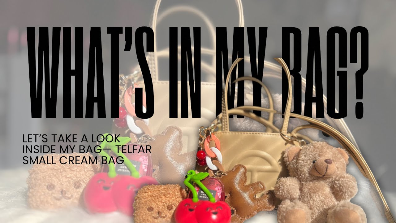 What’s In My Bag Featuring the small size Telfar Shopper bag in the color Cream | 