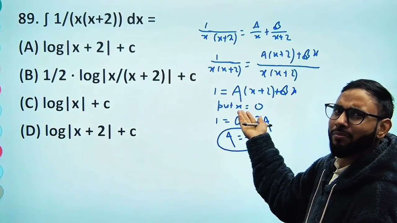 ∫ 1/(x(x + 2)) dx | Partial Fractions Method | Class 12 Integration