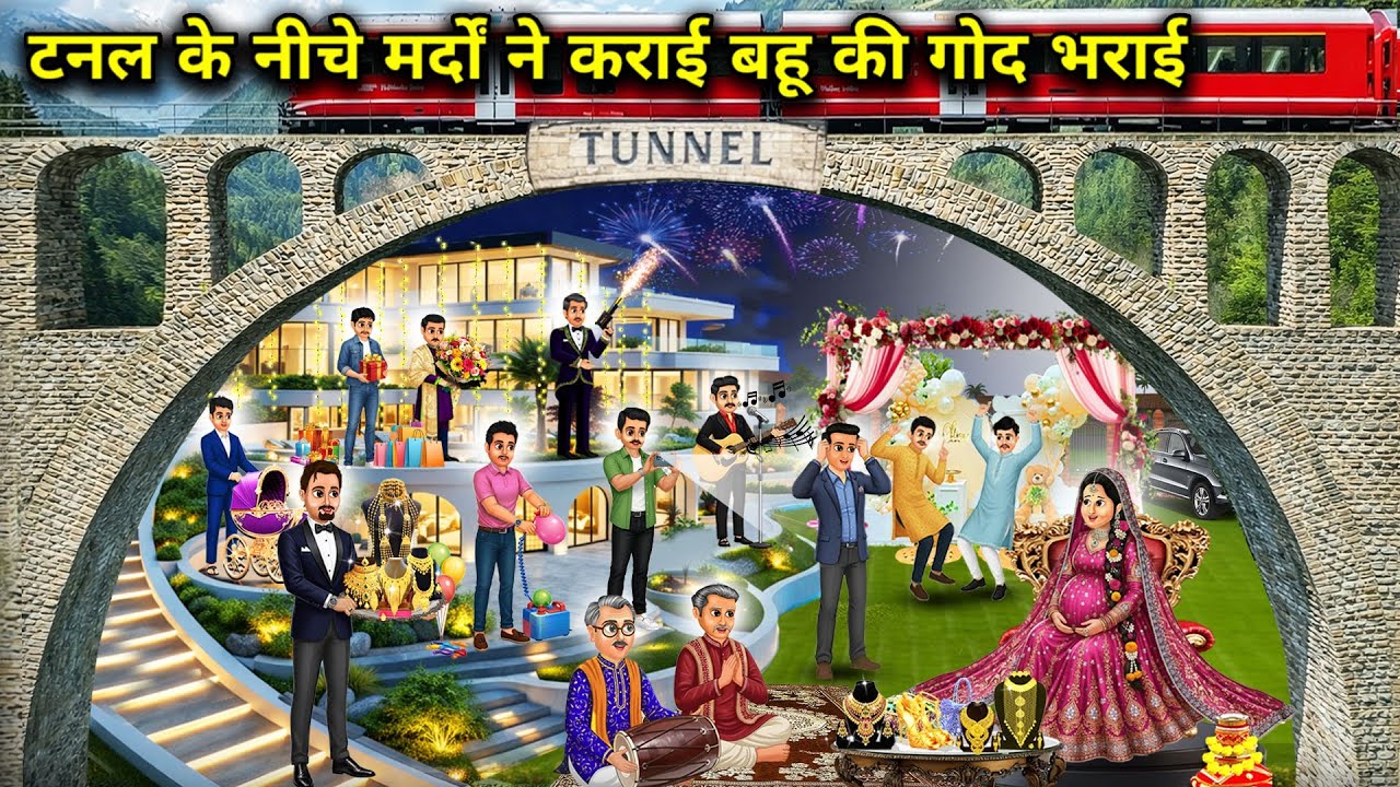 टनल के नीचे मर्दों ने कराई बहू की गोद भराई||Men performed the baby shower ceremony of their daughte