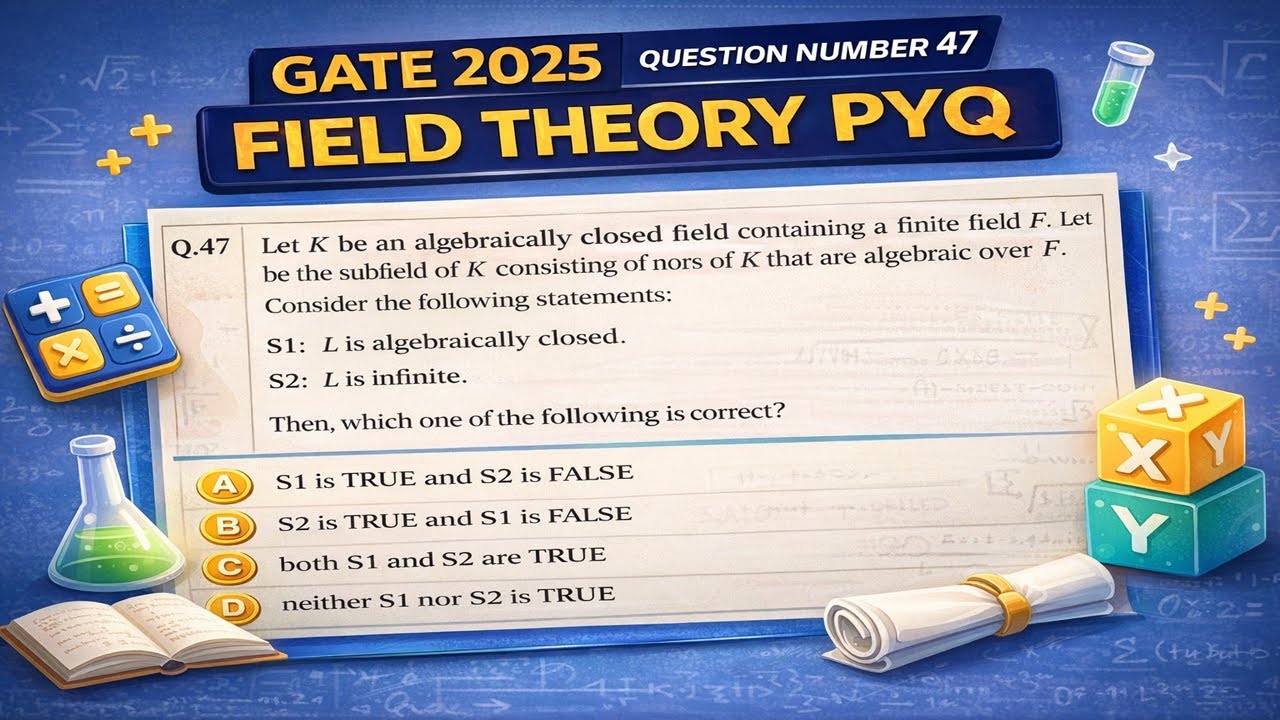 GATE 2025 Question 47 | Field Theory PYQ | Algebraically Closed Field | Full Solution
