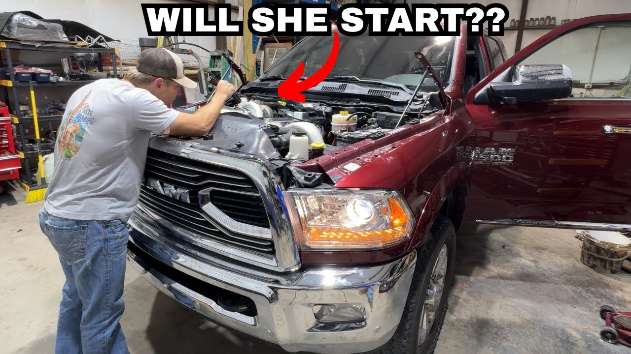 FIRST FIRE!! Starting my 2nd Gen Swapped MEGA CAB 6.7 Cummins!!