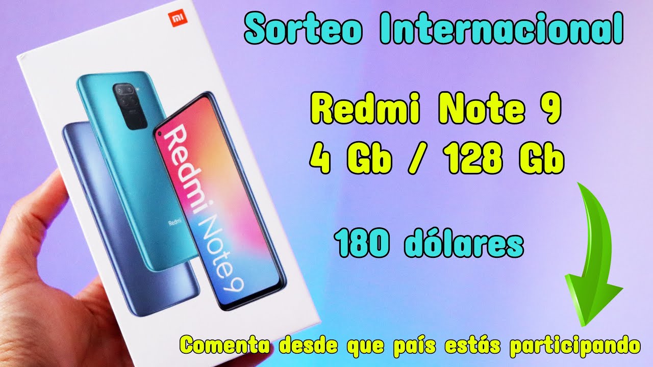 🔥😱SORTEO INTERNACIONAL 🔥😱Xiaomi Redmi NOTE 9 4gb/128gb✔️ ó 180 dólares✔️🔥😱 ES GRATIS✔️✔️😱