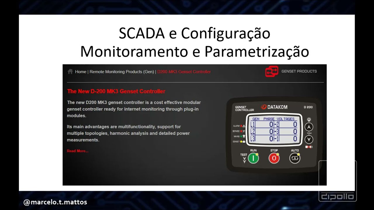 DATAKOM D200 MK-3 RainbowPlus SCADA e Configuração Monitoramento e Parametrização