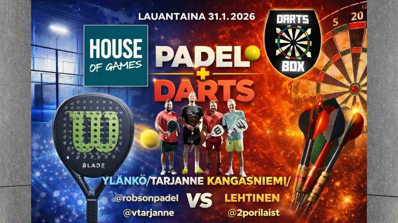 Padel & Darts Haastematsi vs Robi Ylänkö & Visa Tarjanne | House Of Games | Dartsbox