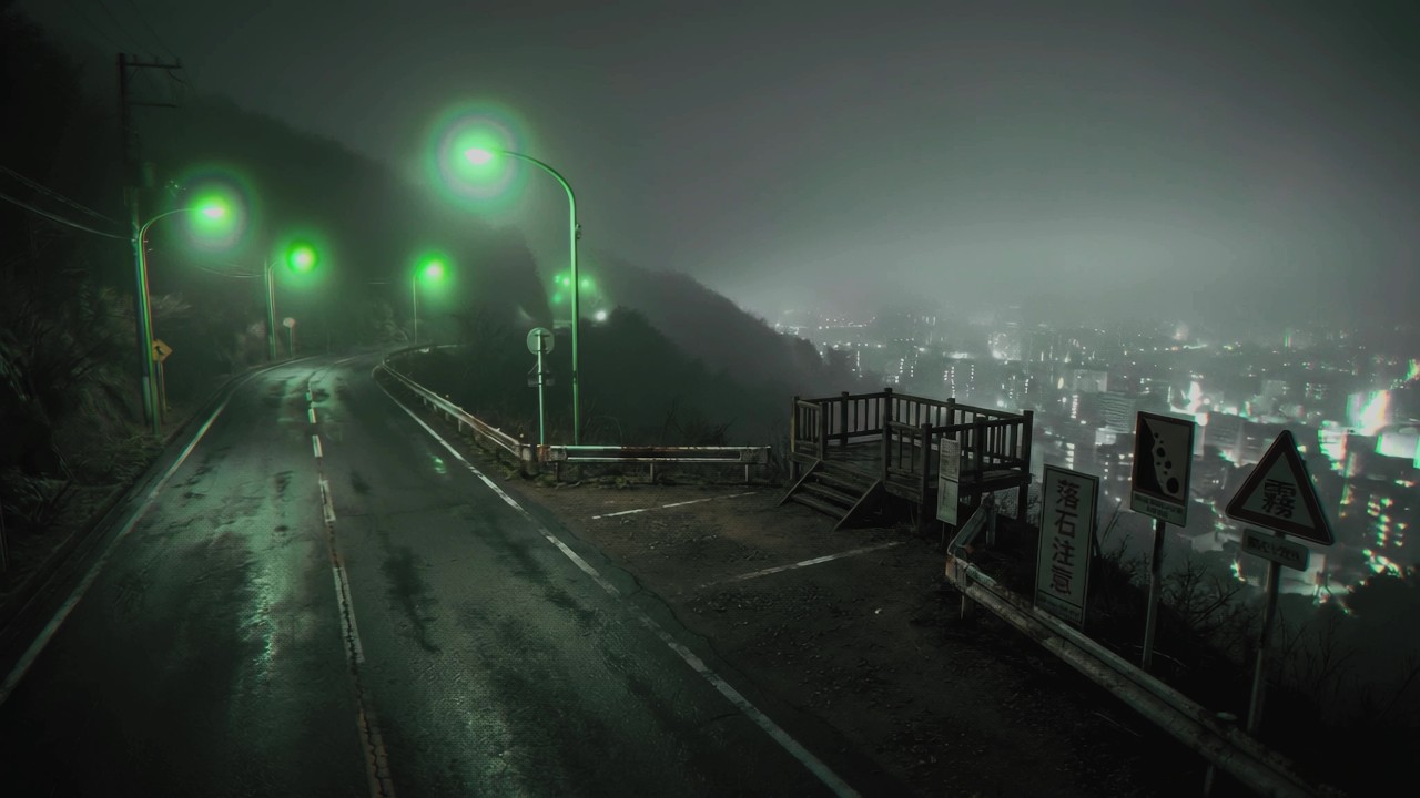 深夜の街の境界線。 | Nobody is here in Japan