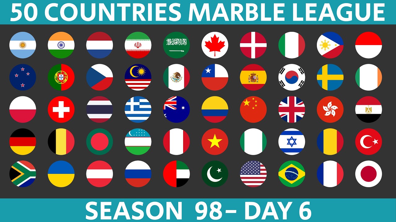 50 Countries Marble Race League Season 98 Day 6/10 Marble Race in Algodoo