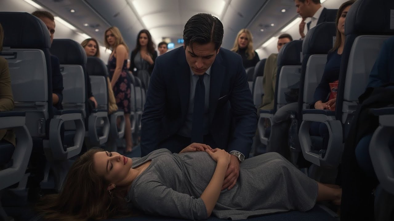 The pilot halts the flight when a pregnant woman goes into labor—But only a billionaire in first