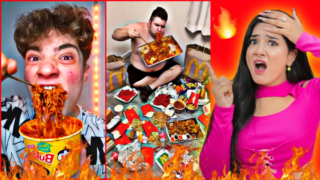 People eating *extremely* SPICY Food 🌶️🥵 Gone Too Wrong 🔥Epic Reaction Nilanjana Dhar