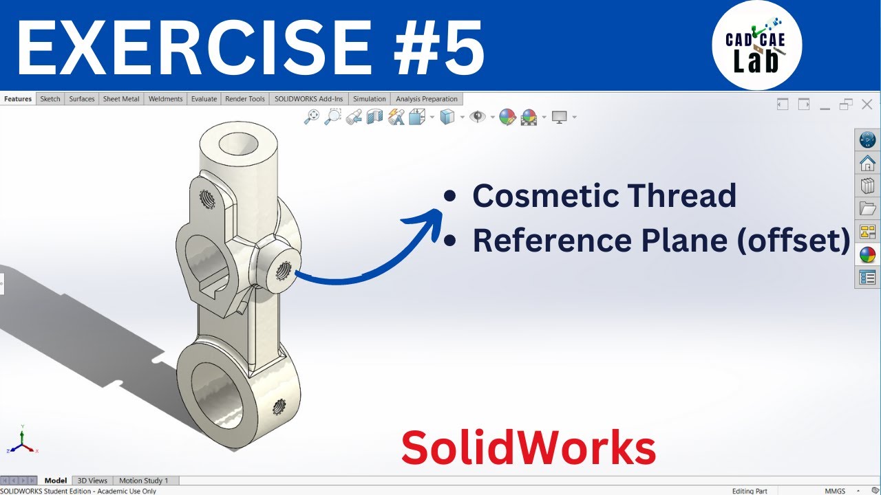 Упражнение с маятниковым рычагом | SolidWorks для начинающих | Упражнение №5