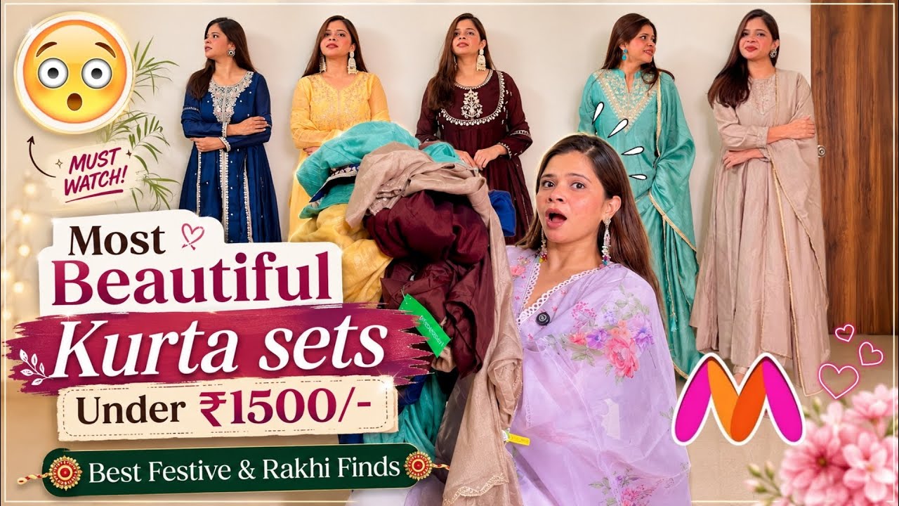 Most Beautiful Kurta Sets Under 1500/- on Myntra 😍 #festivewear #ethnicwear #kurtaset #myntra 