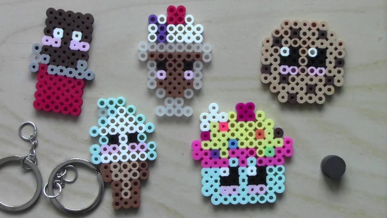 Easy Perler Bead Sweet Treats Keychains and Magnets
