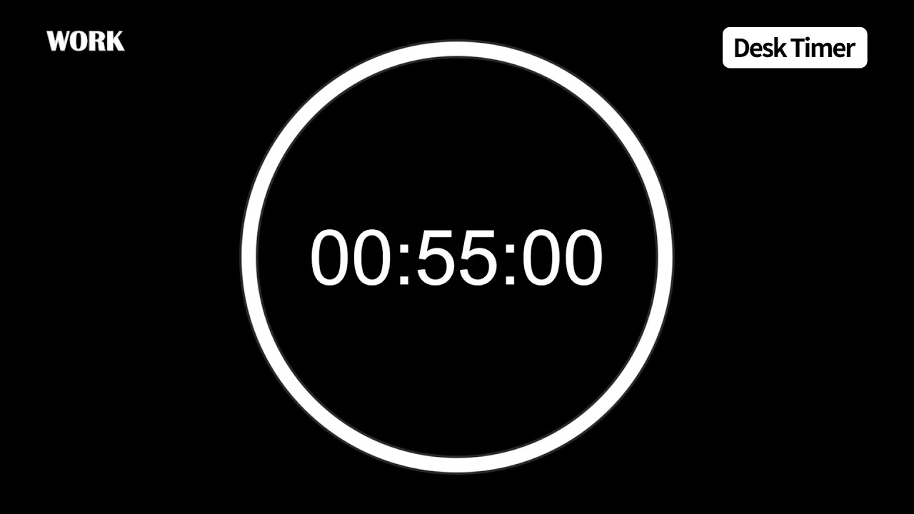 55/15 Pomodoro Timer (No Music) | 10 X 55min | 11:40:00 Timer