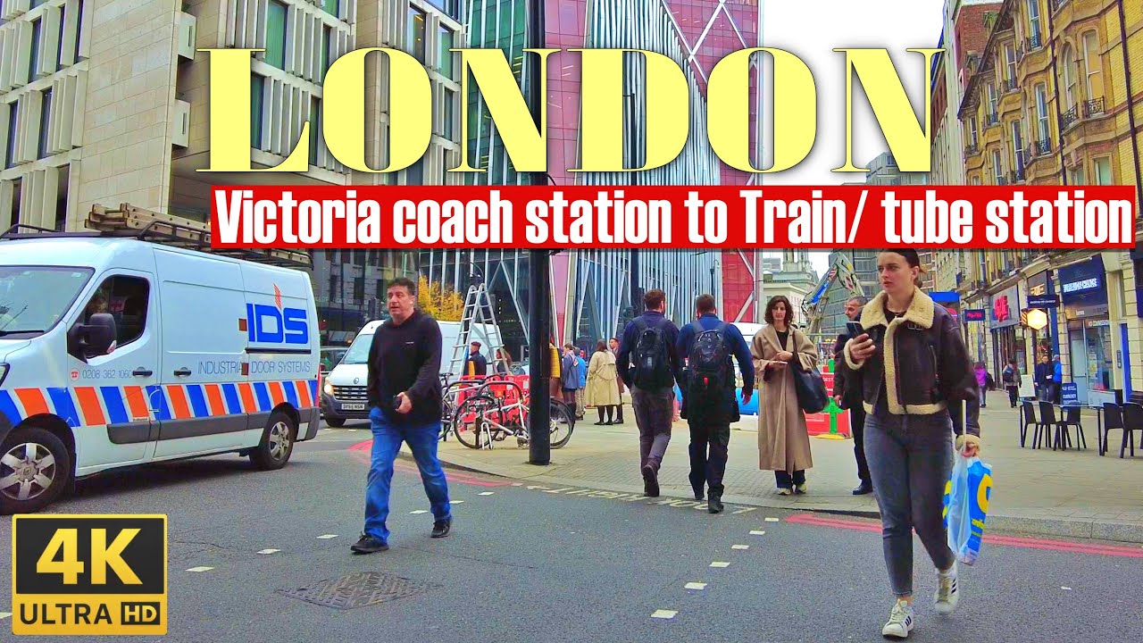 Victoria coach station to Victoria Train / tube station London walking tour |  Westminster | 4K
