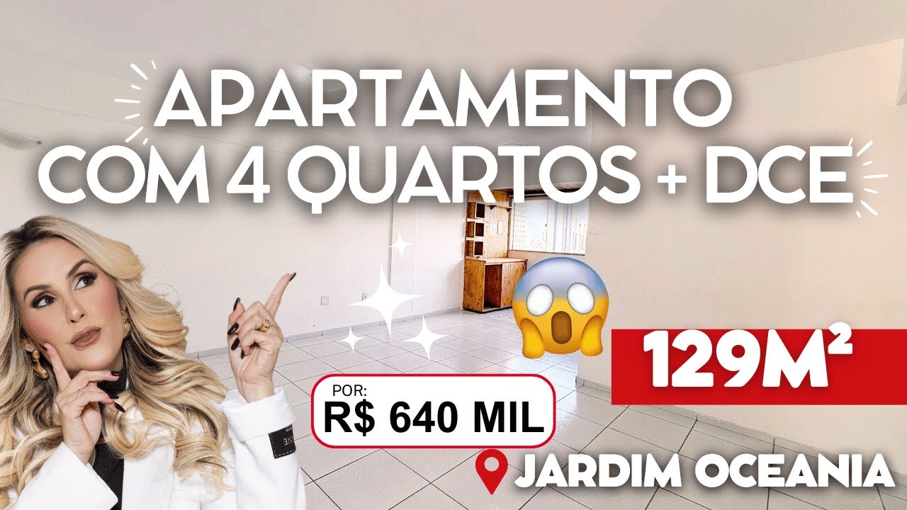 Apartamento com 4 quartos + DCE, amplo e super ventilado no bairro do Jardim Oceania  CÓD. 1586
