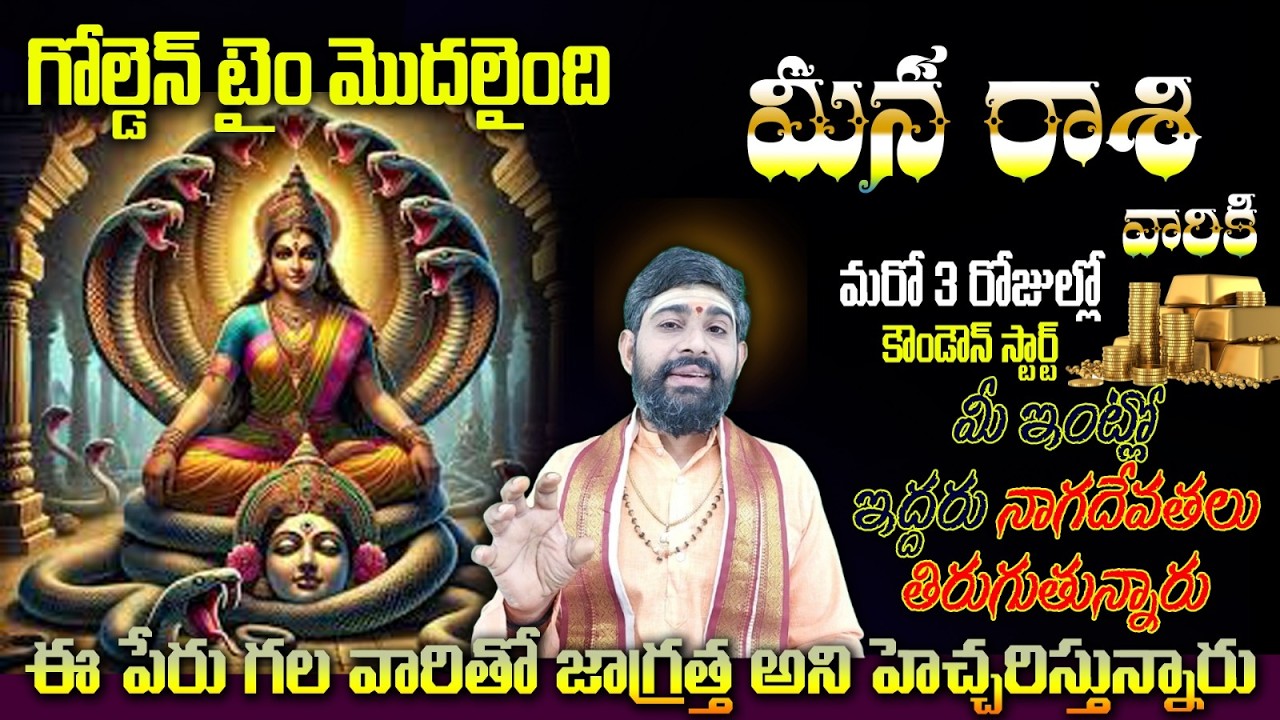 మీన రాశి వారికి గోల్డెన్ టెం మొదలైంది మరో 3 రోజుల్లోకౌండౌన్ స్టార్ట్ లీక్ మీ ఇంట్లో