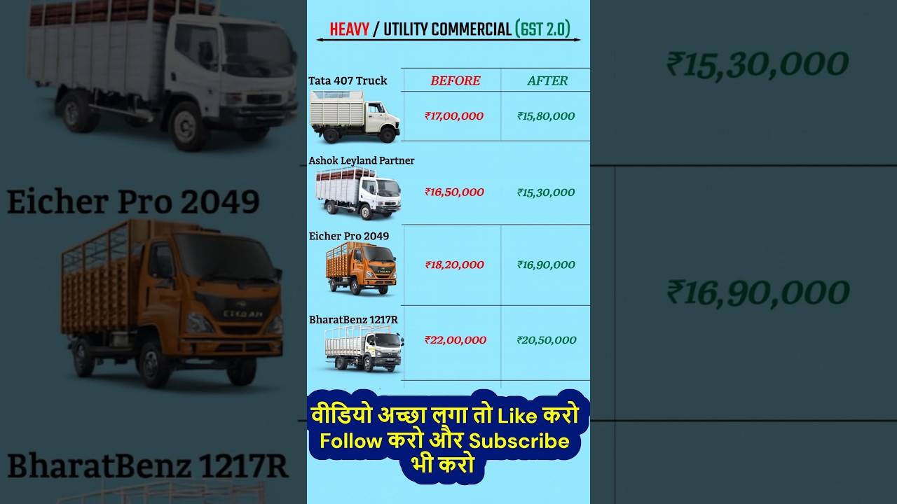 Utility Vehicle After GST #tata407 #ashokleyland #eicher #bharatbenz #truck