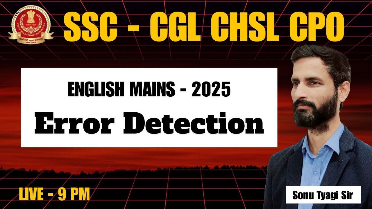 SSC CGL MAINS - Class 01 || English Mains for CPO, CGL & CHSL