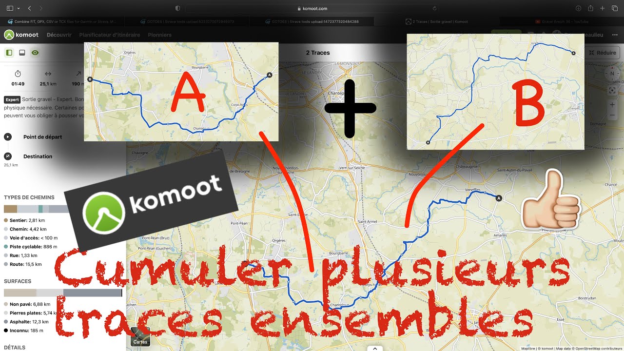 Fusionner 2 traces GPX en une