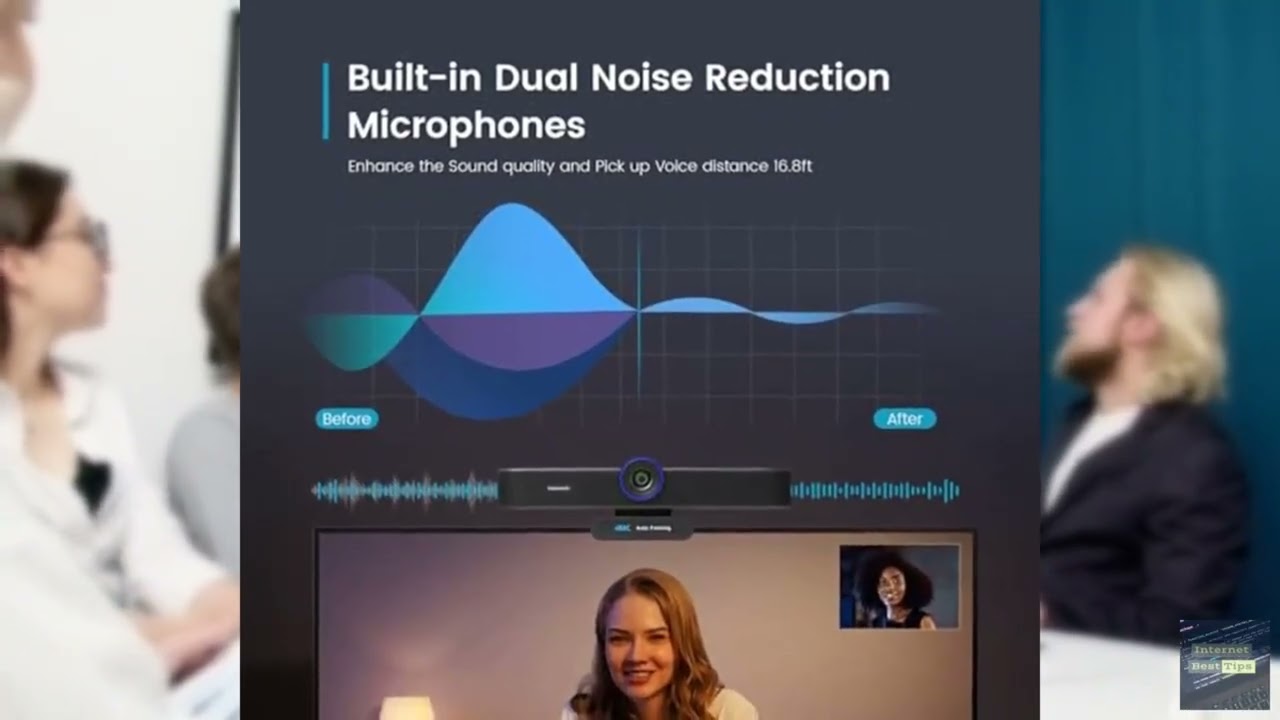 Review - 3-in-1 4K Webcam with Microphones and Speaker, AI Auto-Tracking 5X Digital Zoom