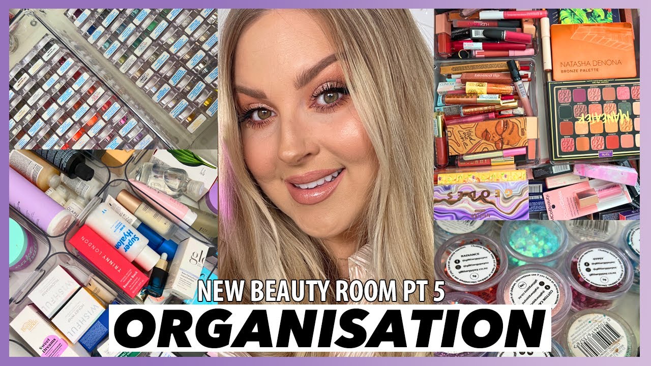 organising my NEW beauty room 🛍️ pt 5 💖 NEW makeup & skincare, glitters (SATISFYING)