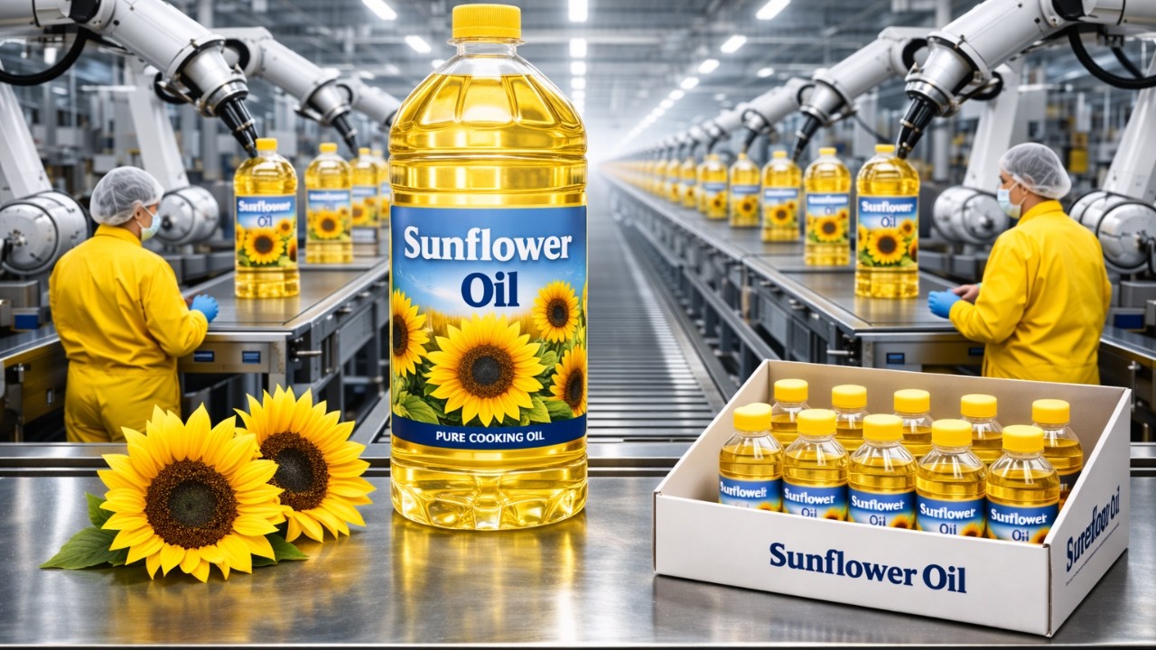 From Field to Bottle: How Sunflower Oil Is Made in a Giant Factory (Full Process)