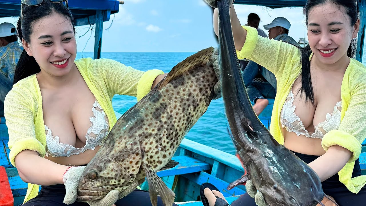 Lặn Biển Bắt Bầy Cá Khủng Hơn 50Kg Sống Dưới Đáy Biển Sâu