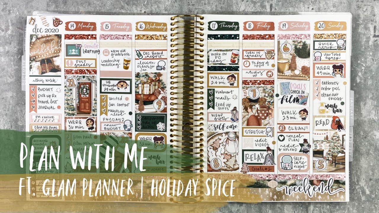 PLAN WITH ME | ft. glam planner | HOLIDAY SPICE | tattooed teacher plans