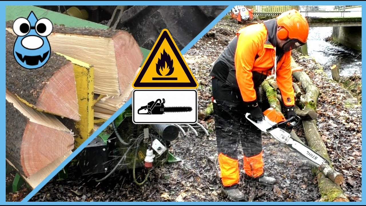 Brennholz für den Winter🚜💪 Traktor Kettensäge und Liegendspalter im Einsatz