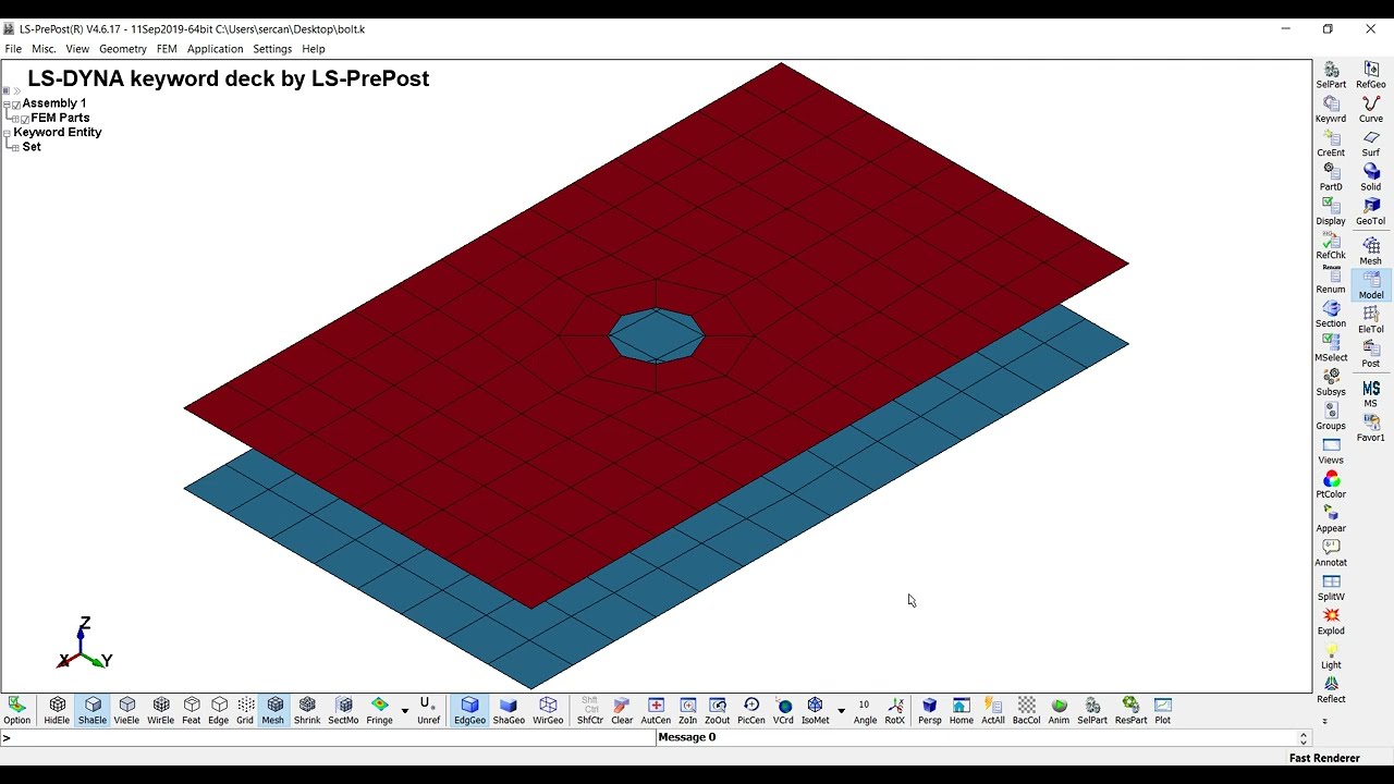 1D Bolt Modeling for Ls-Dyna